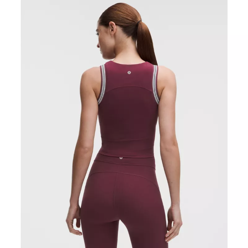 Groove High-Neck Tank Top Stripe Trim