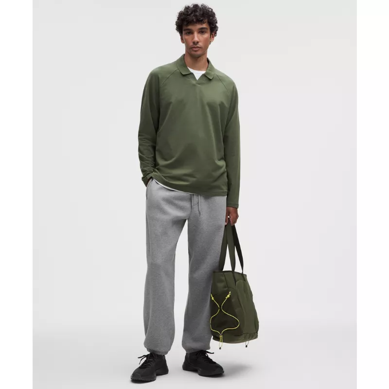Buttery Loopback Collared Long-Sleeve Shirt