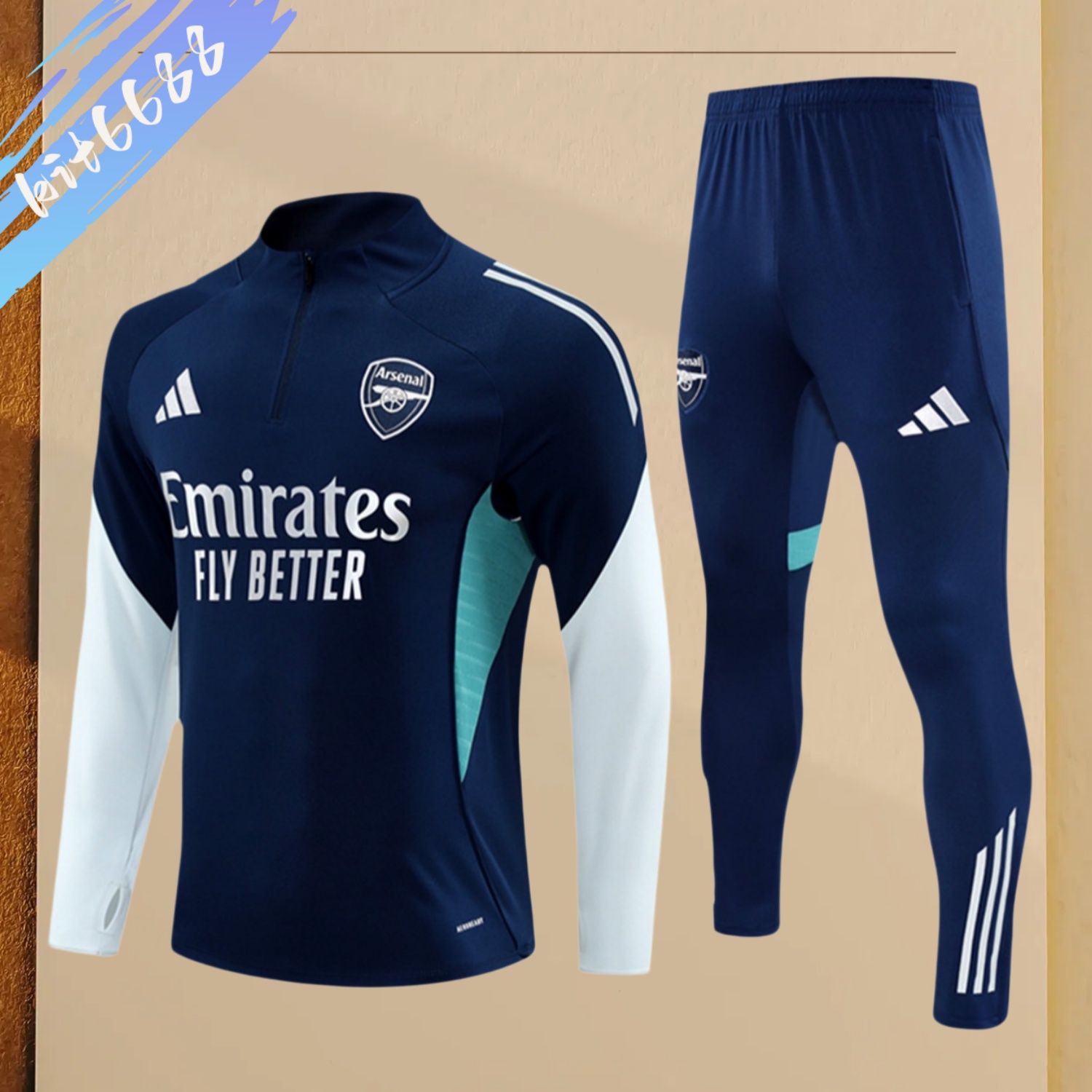 2025/2026 Arsenal Kids Half Zip Training Clothes (Adult Kids Kit)