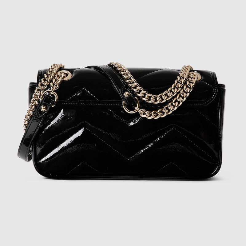 GG Marmont small shoulder bag Black patent