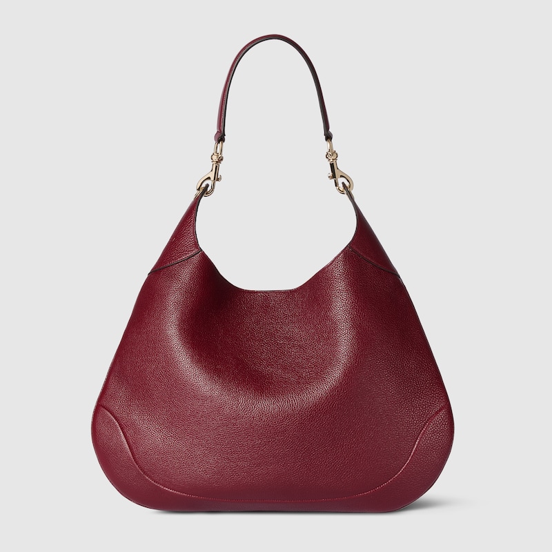 Gucci B large shoulder bag Gucci Rosso Ancora red soft grainy leather