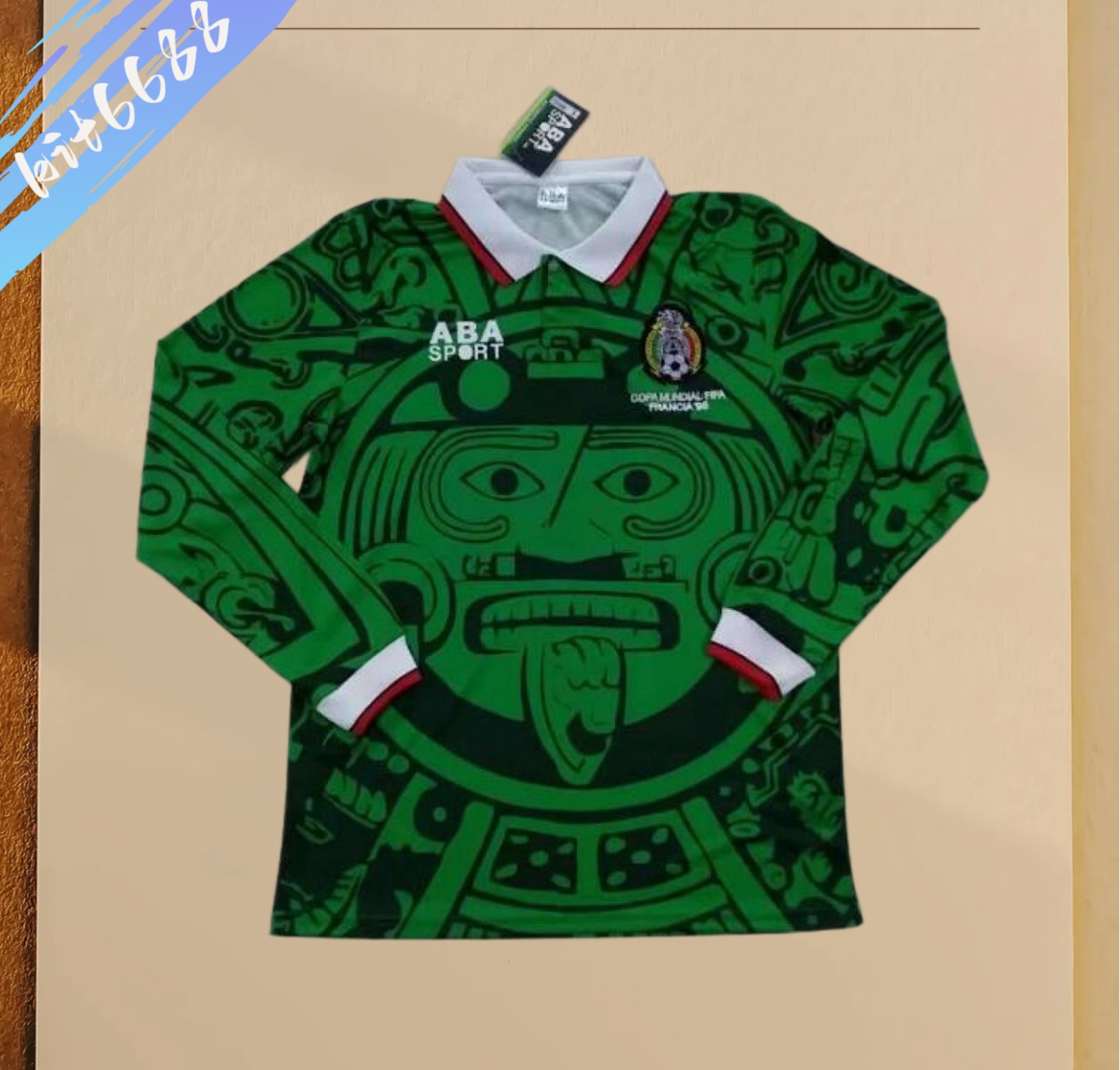 1998 Mexico home Retro Long-Sleeve  Football Shirt