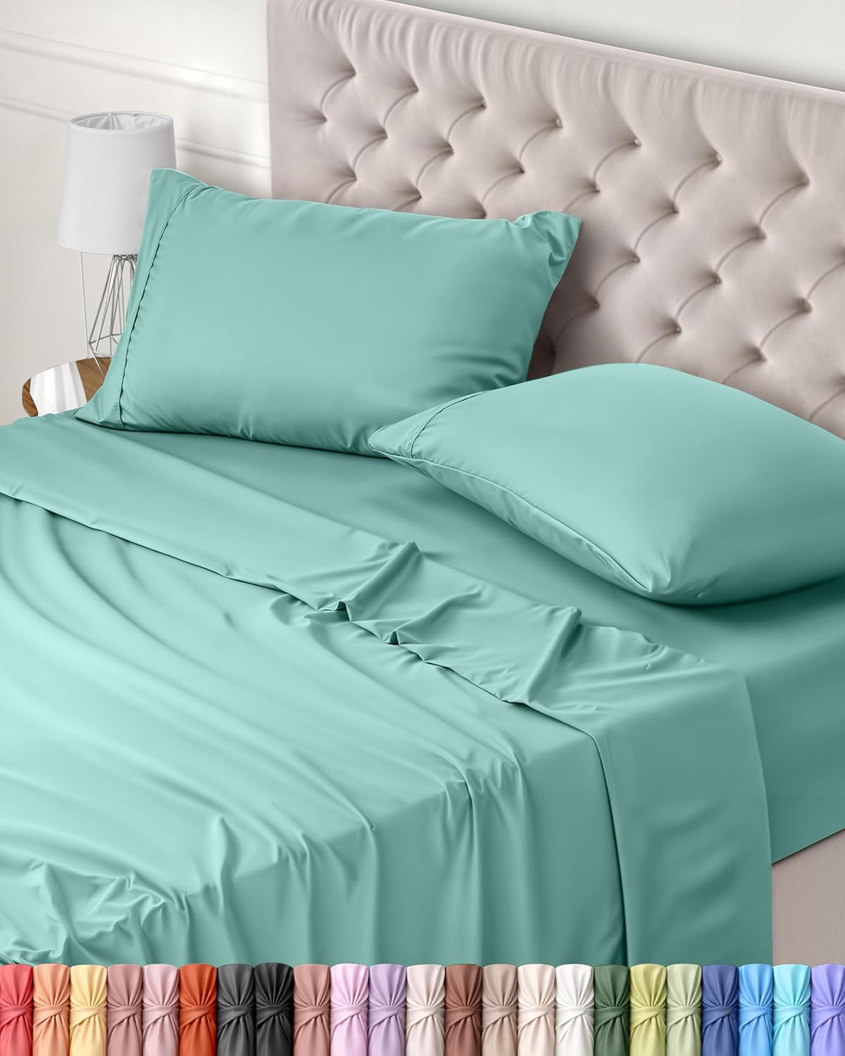 Utopia Bedding Juego de Sabanas 4 Piezas 150x200 - Poliéster Microfibra Cepillada - Oeko-Tex Certificado - Sábana Bajera, Sábana Plana y 2 Fundas de Almohada 50x75 (Cama 150, Gris)
