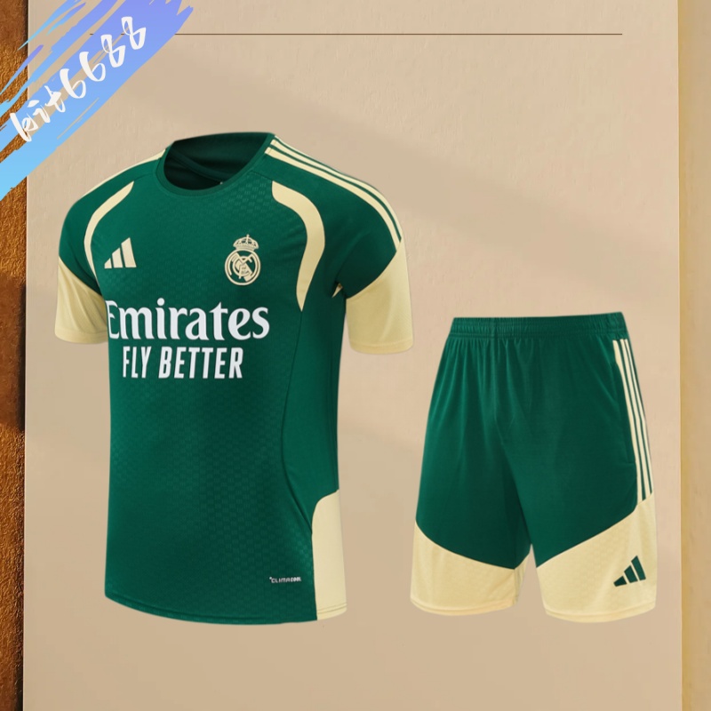 26/27 Real Madrid green Short Sleeve Training Wear ( Adult kit Kids )