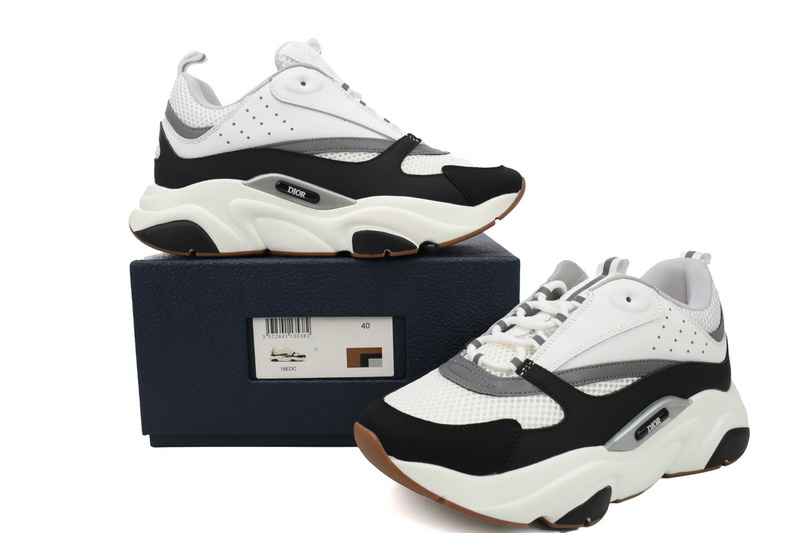 Dior White Black 'B22' Sneakers Cream