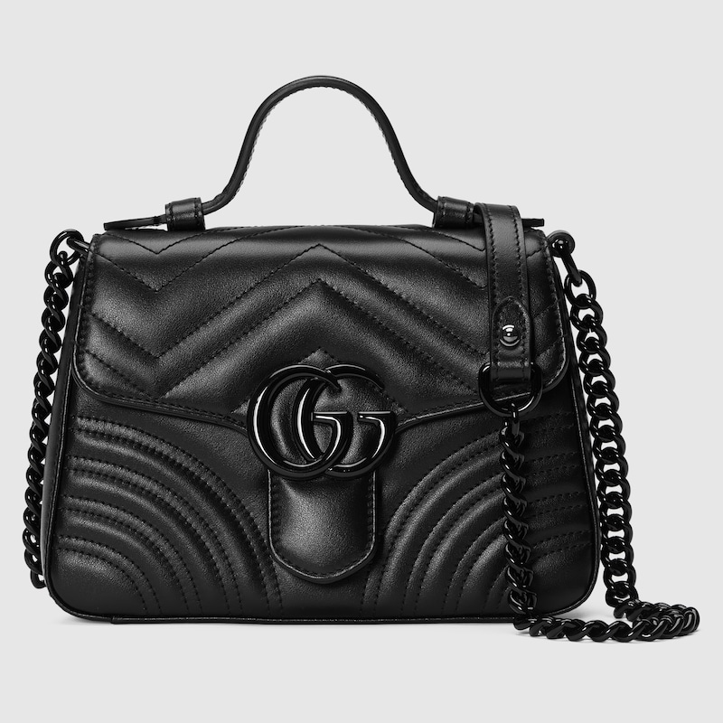 GG Marmont small top handle bag Black