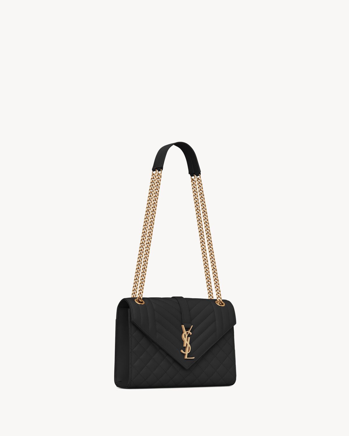 envelope medium in quilted grain de poudre embossed leather NOIR