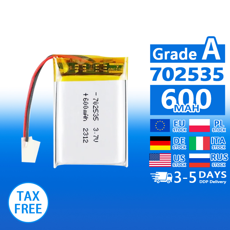 Pouch Lithium Ion Batteries 702535 751524 3.7v 600mAh 240mAh