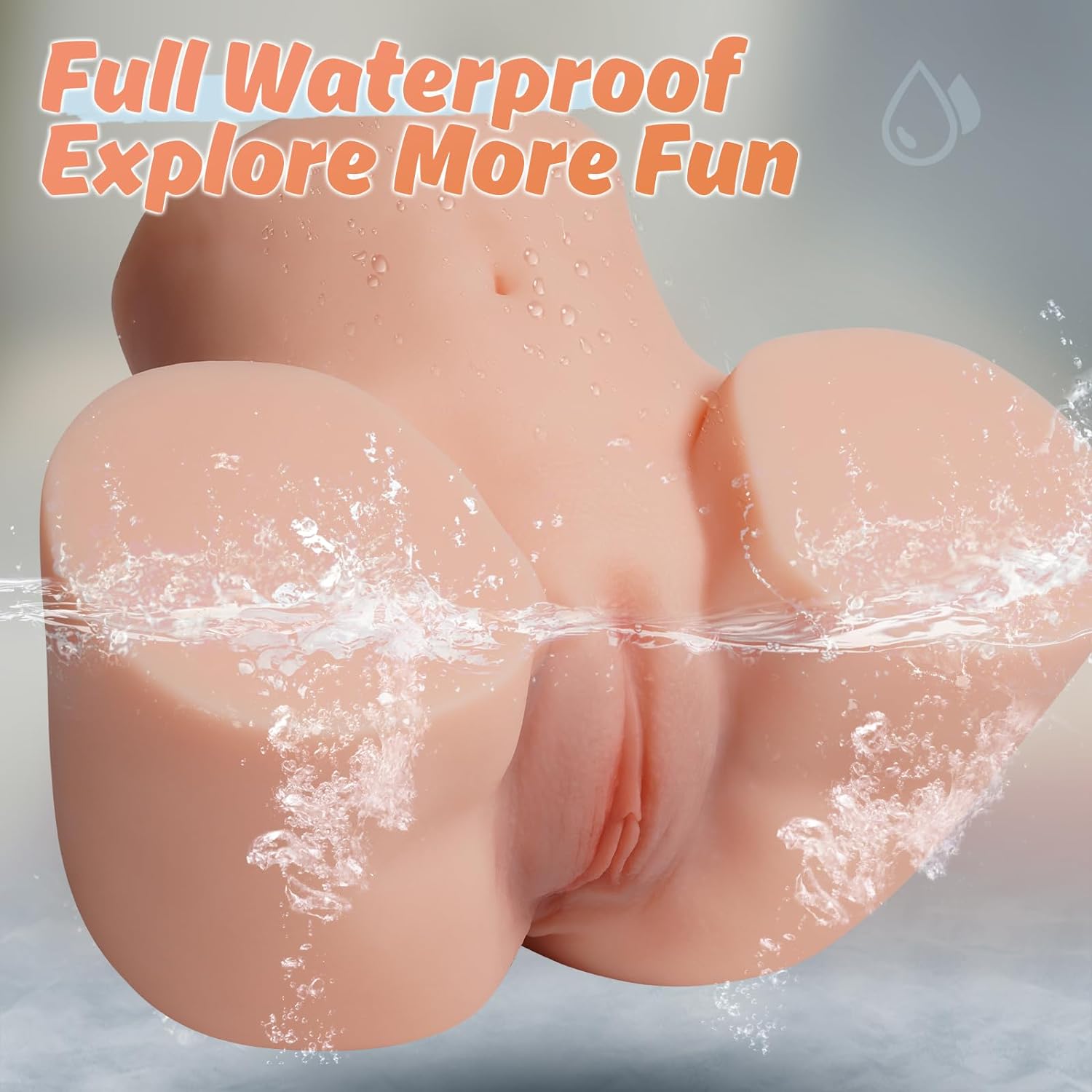 Full-silicone realistic buttocks masturbation toy