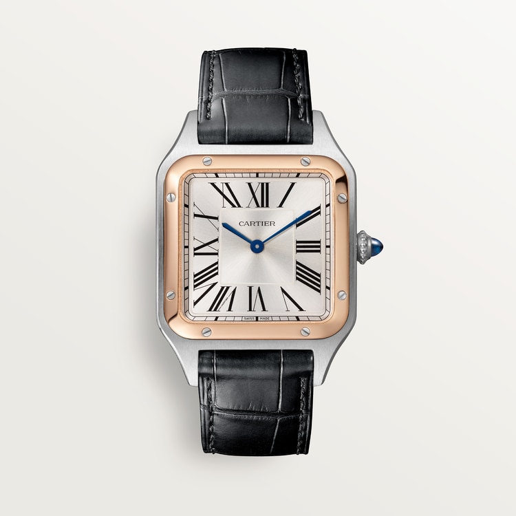 Santos-Dumont watch Large model Satin-brushed silver dial 43.5 mm x 31.4 mm