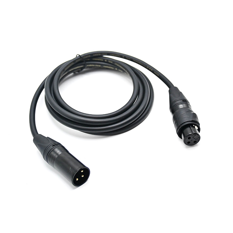 50m IP65 3 Pin DMX Lighting Control Cable 110 Ohm TR319-50-BLK