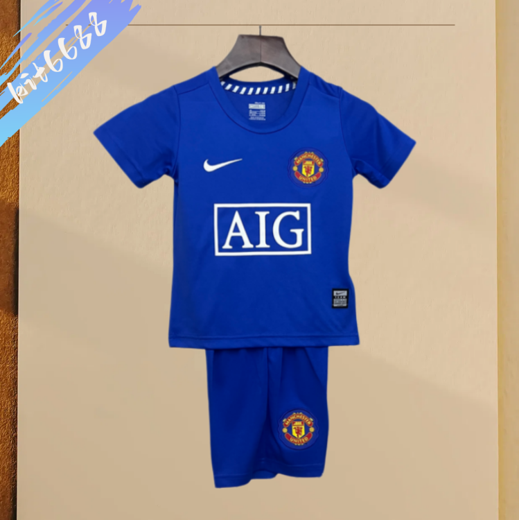 08/09 Manchester United Away Retro Football Soccer Kids Kit