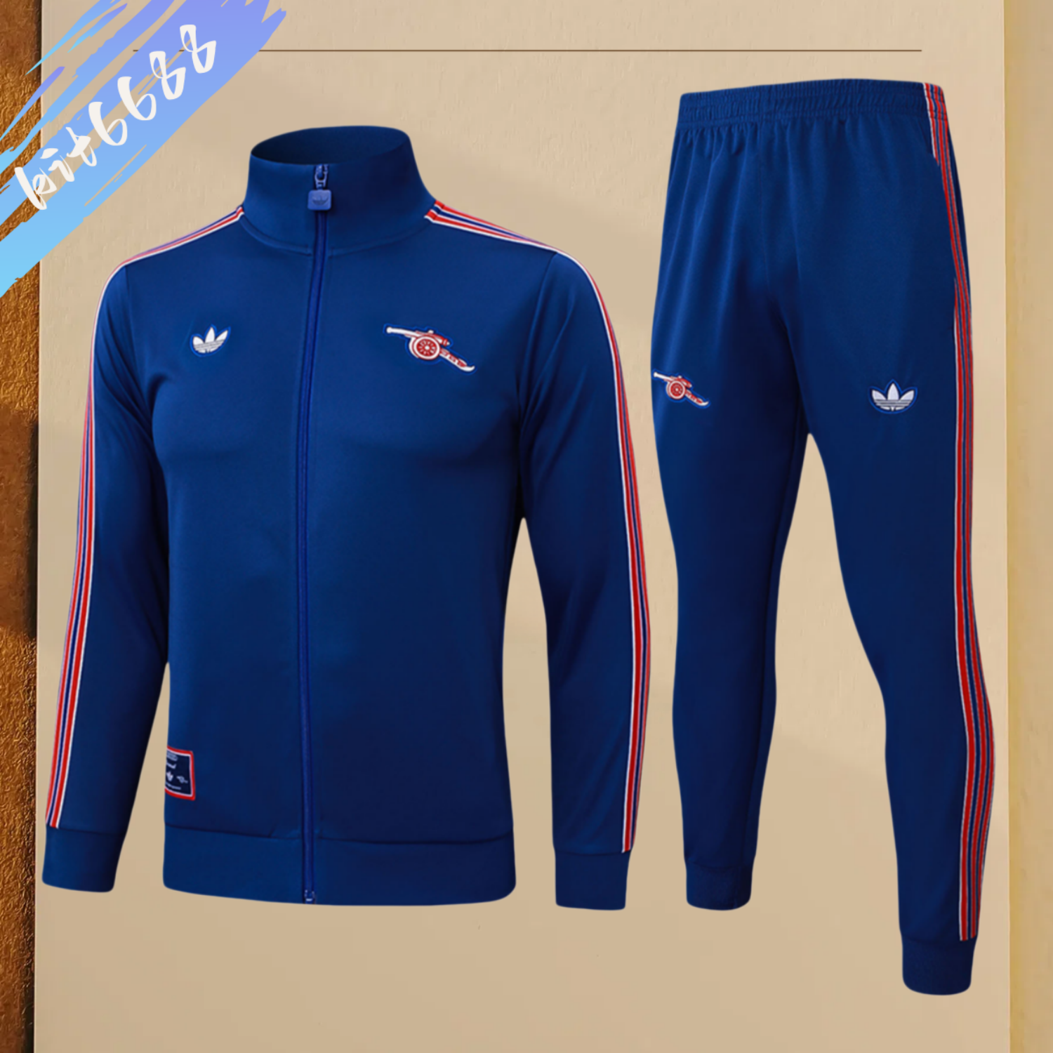 2025/2026 Arsenal Dark Blue Kids Full Zip Training Wear (Kids Kit)