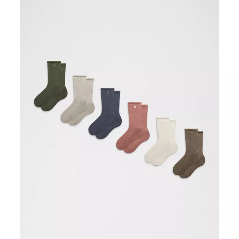 Unisex Daily Essential Crew Socks 6 Pack
