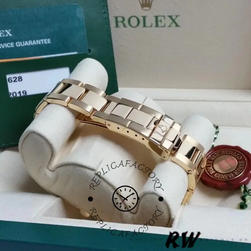 Rolex Yacht-Master 169628 Yellow Gold Blue Dial 29MM Lady Replica Watch