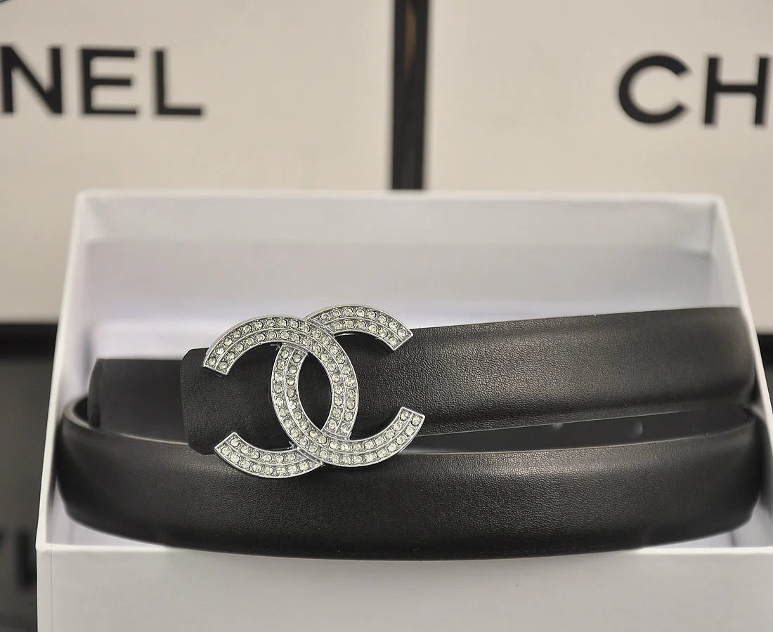6 color double C pearl rhinestone belt
