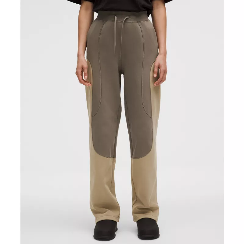 Cotton Fleece Mid-Rise Straight-Leg Pant SLNSH Collection