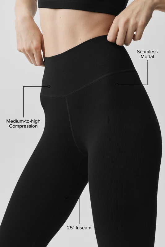 Seamless Modal Ribbed High-Waist 7/8 Legging