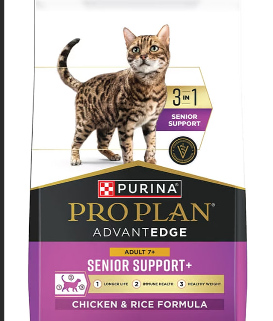 New Product Pro Plan AdvantEDGE Adult 7+ Senior Support+ Chicken & Rice Formula Dry Cat Food