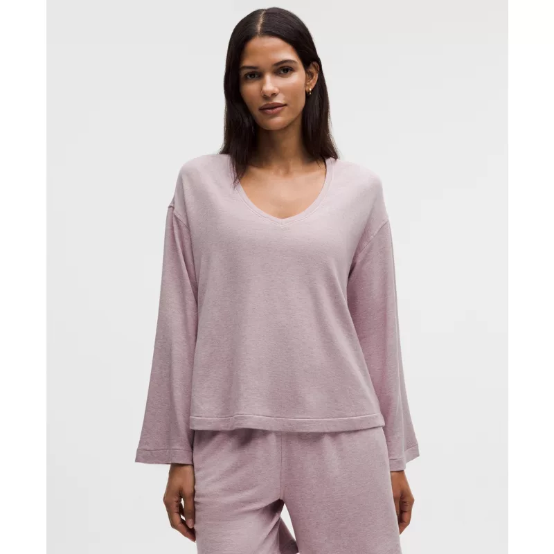 BeCalm V-Neck Bell Sleeve Shirt