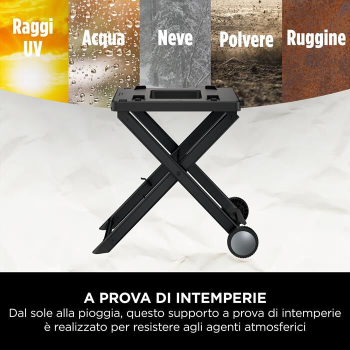 NINJA - Carrello pieghevole BBQ elettrico Woodfire-NERO