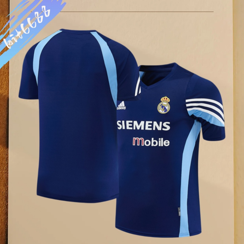 03/04 Real Madrid Retro Training Uniform short sleeves- Sleeve Football Shirt