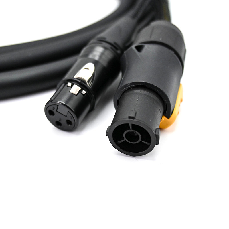 10m Truecon 3 Pin XLR DMX Combo Cable TR317-10-BLK