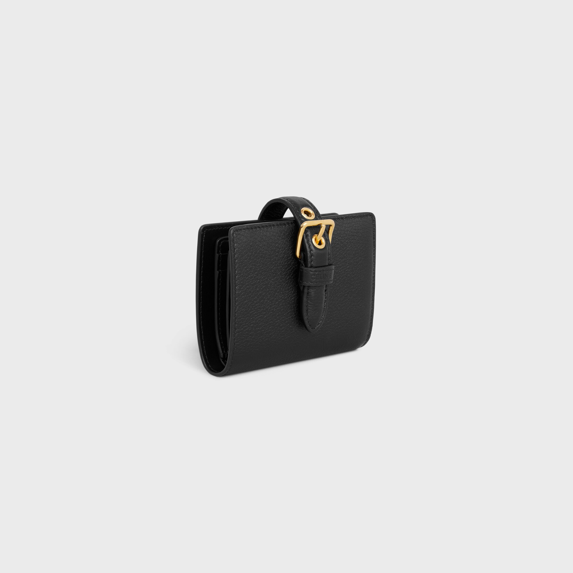 SMALL WALLET CELINE CONTI IN SUPPLE GRAINED CALFSKIN BLACK