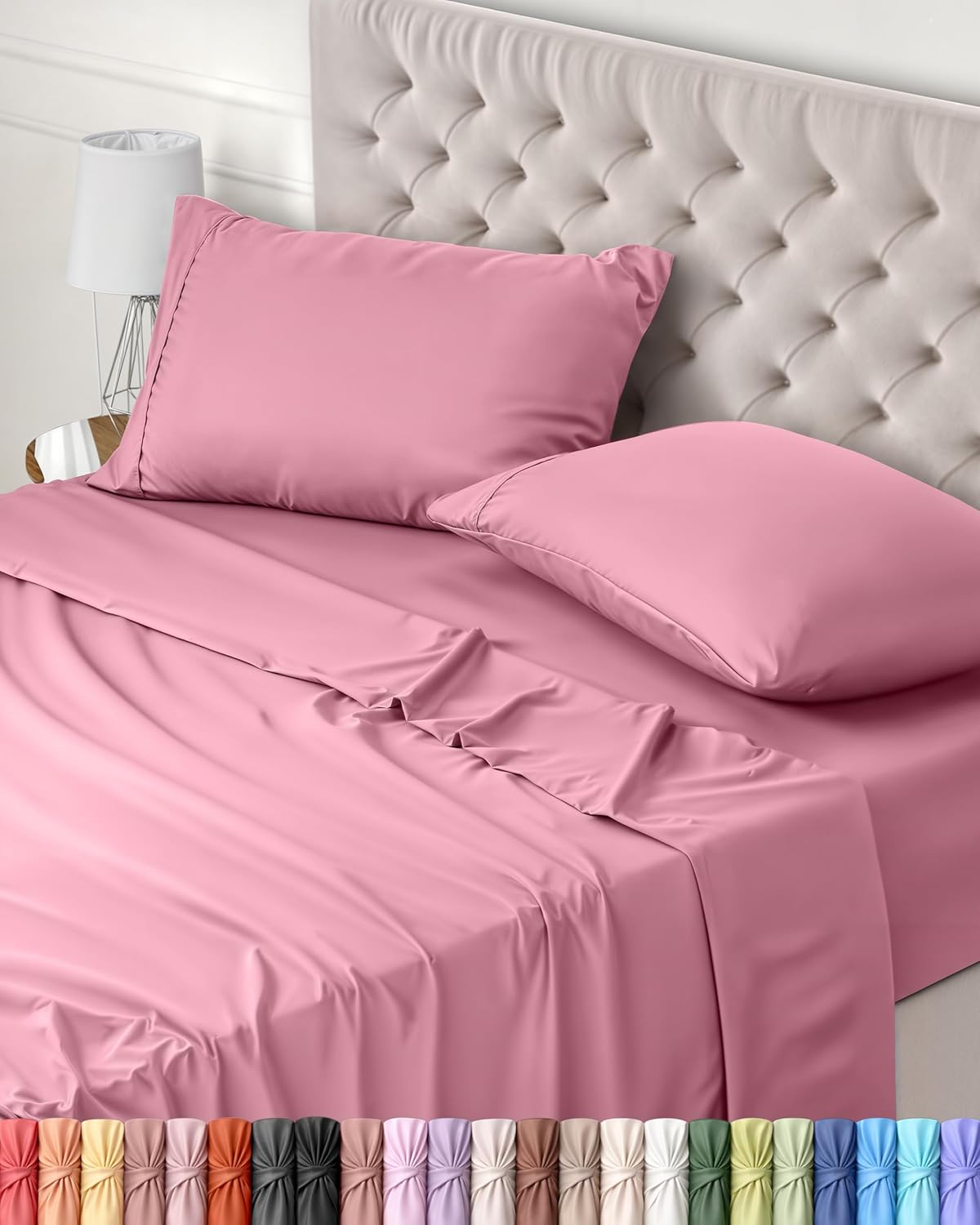Utopia Bedding Juego de Sabanas 4 Piezas 150x200 - Poliéster Microfibra Cepillada - Oeko-Tex Certificado - Sábana Bajera, Sábana Plana y 2 Fundas de Almohada 50x75 (Cama 150, Gris)