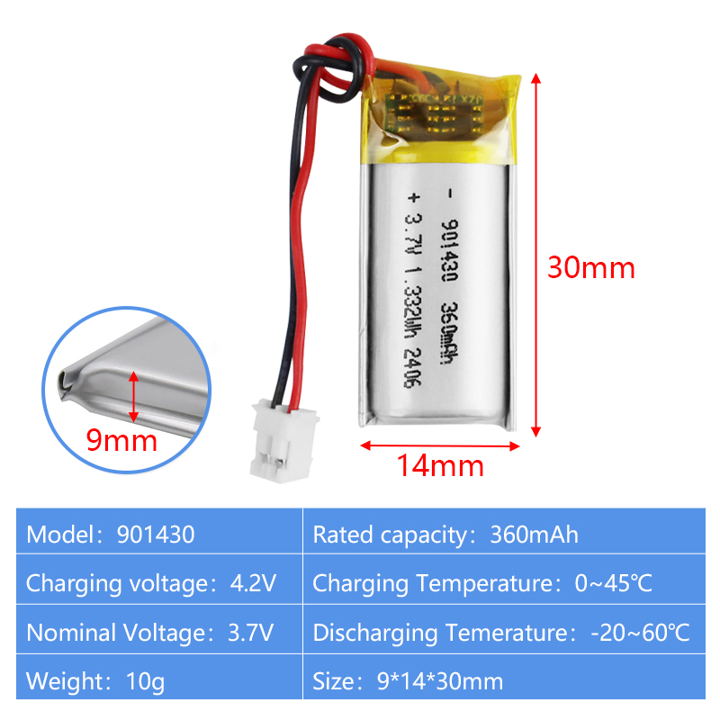 Pouch Lithium Ion Batteries 901430 901538 3.7v 360mAh 500mAh