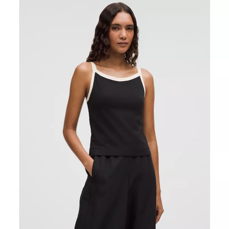 Organic Cotton High-Neck Ringer Tank Top