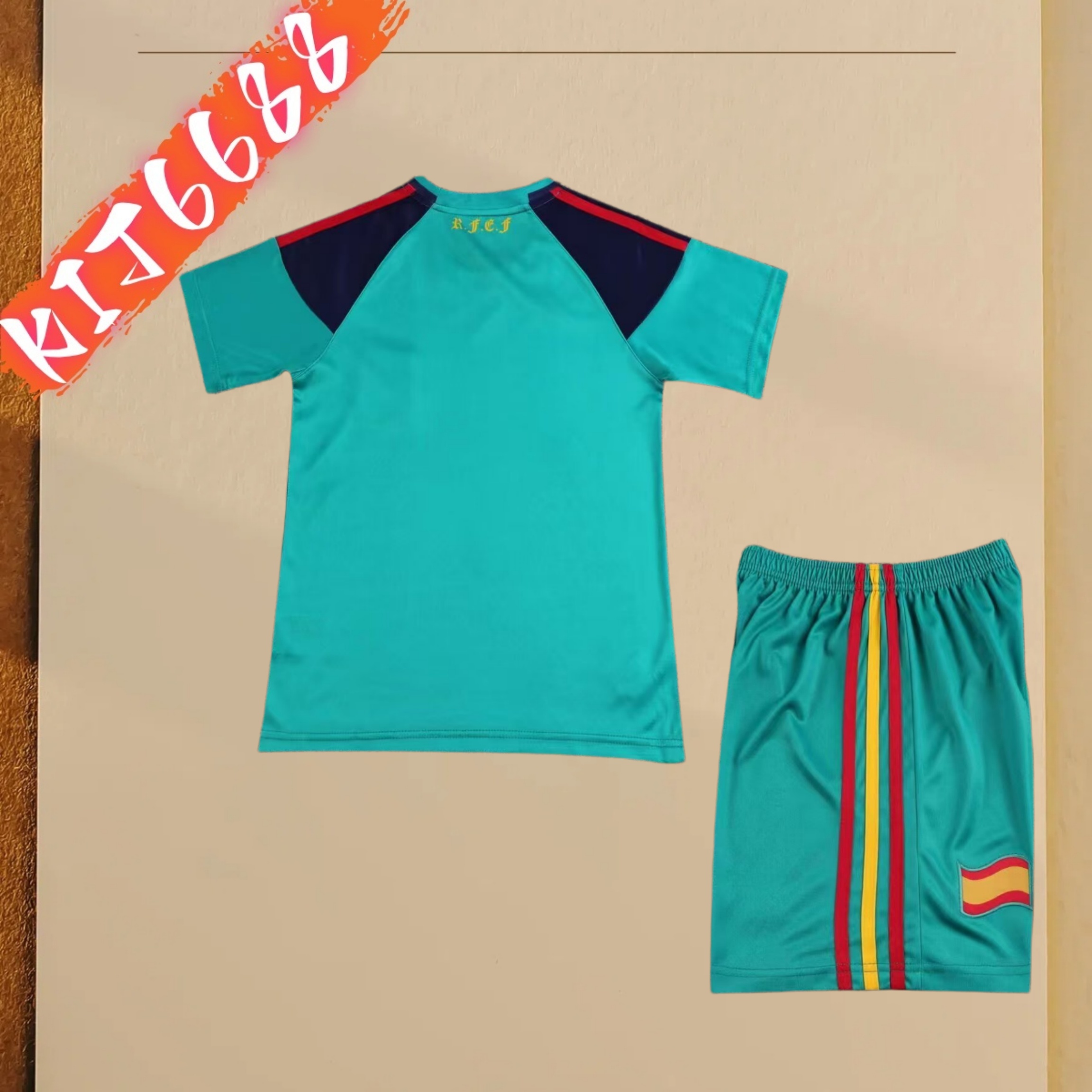 2010 Spain Away Retro Football Shirt  Kids Kit