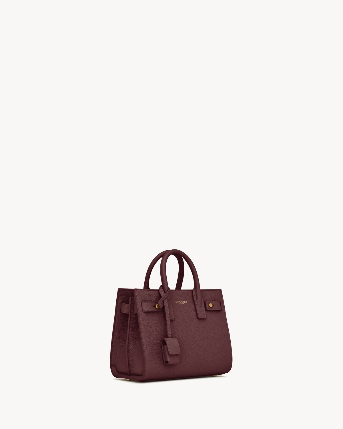 sac de jour in supple grained leather - nano ROUGE CABERNET