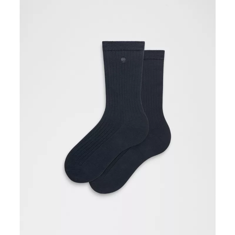 Unisex Ribbed Cotton-Blend Crew Socks