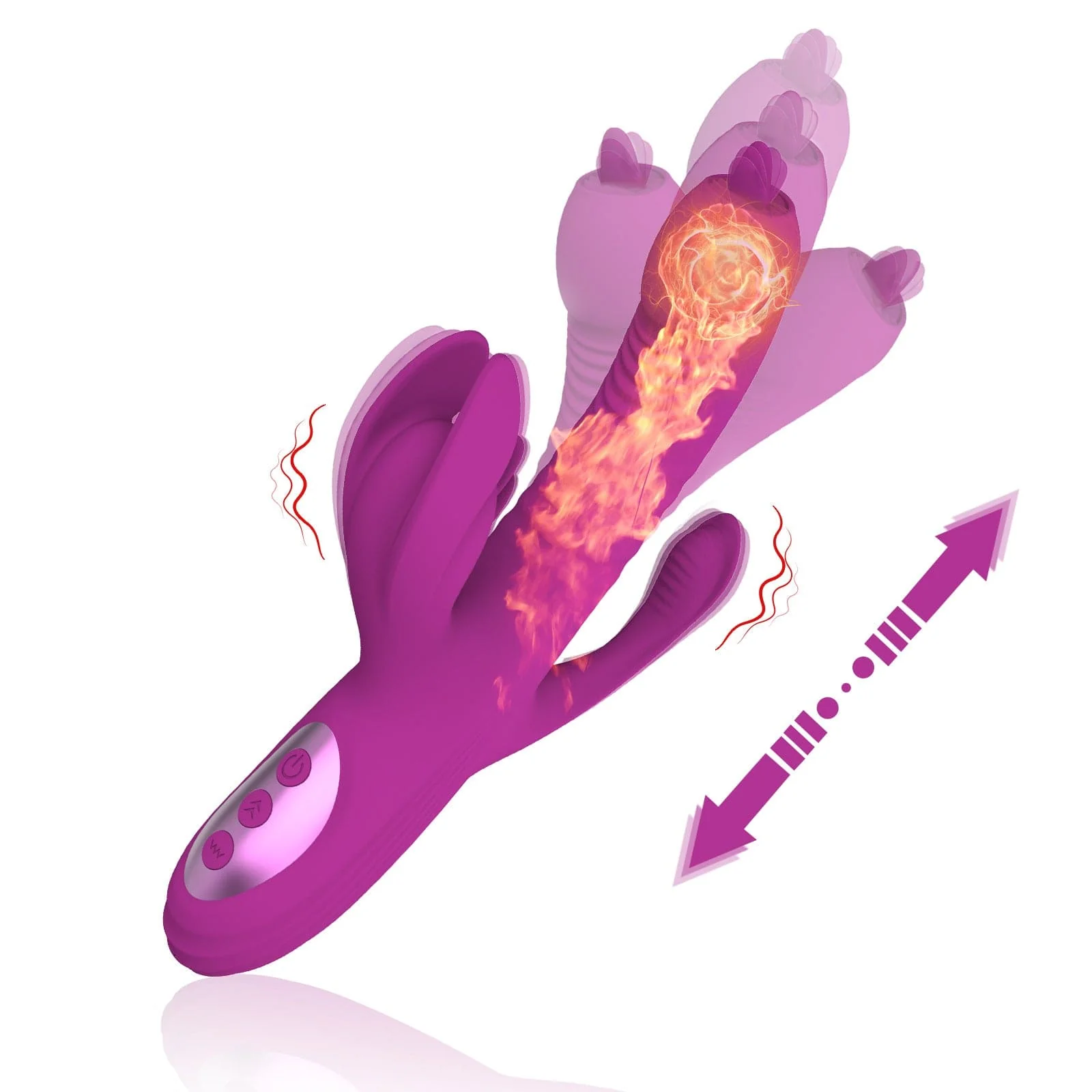 Mlovexy -Trident 4-in-1 Heating Telescopic Swinging Tongue-licking Vibrator