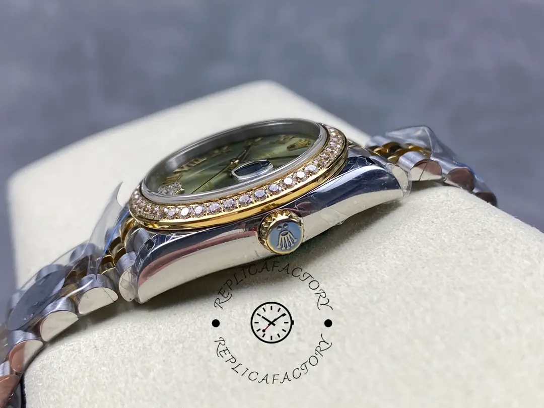 Rolex Datejust 31mm Stainless Steel and Yellow Gold 278383RBR 0016 Green VI Roman Jubilee