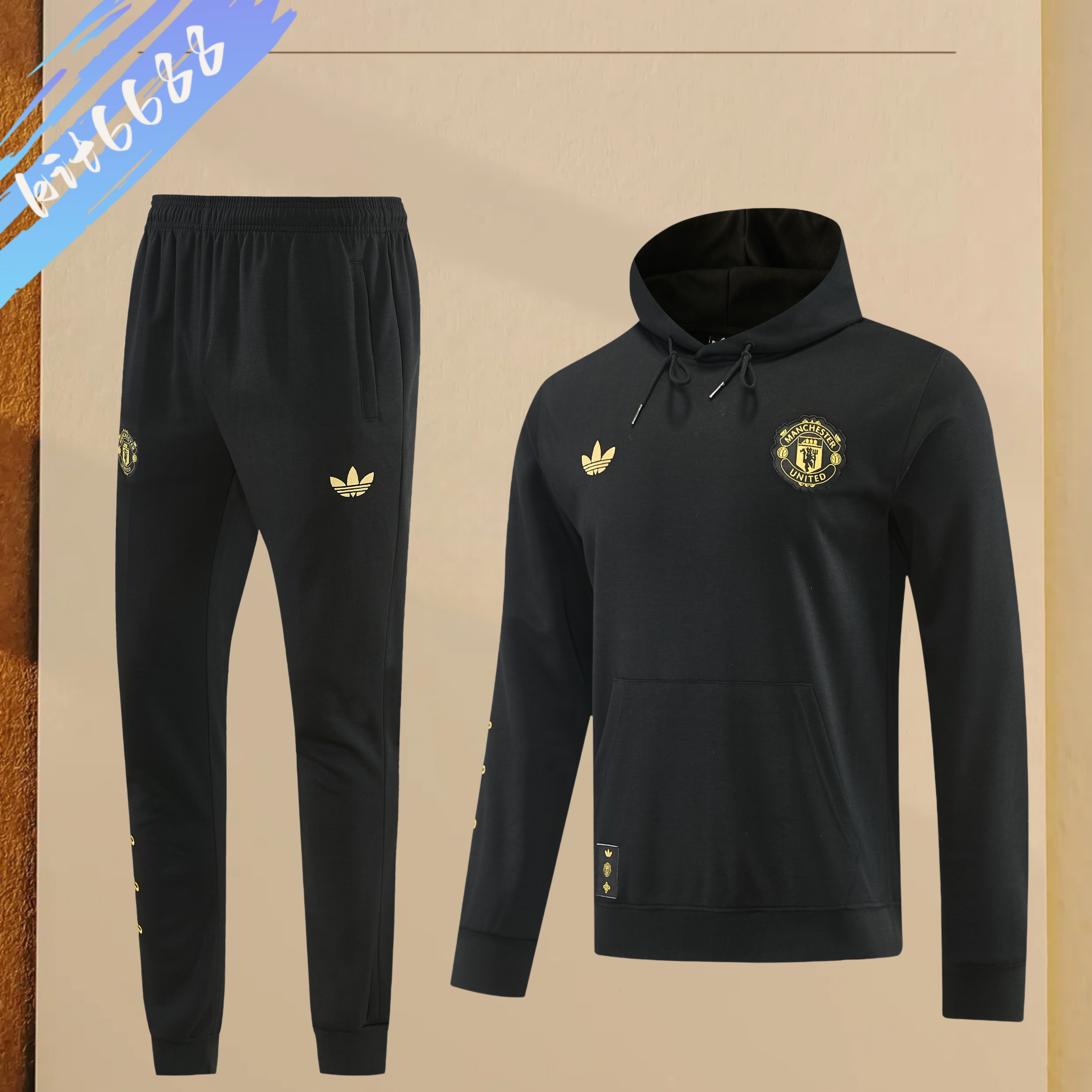 26/27 Manchester United hoodie Full Zipper Training Suit (Adult Set)