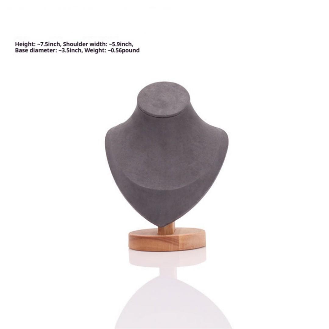 Solid Wood Necklace Display Stand Bracelet Pendant Jewelry Display Rack Mannequin Neck Counter Display Prop custom logo