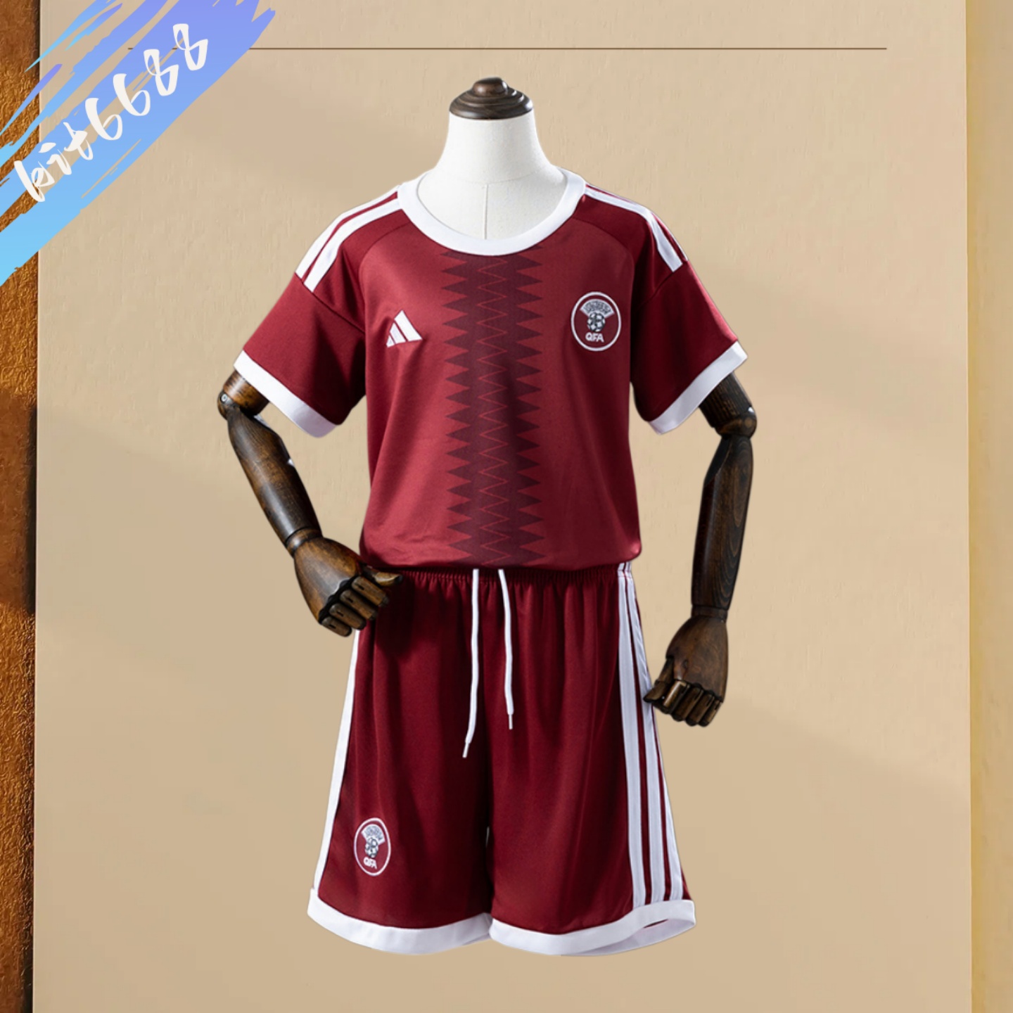 2026 Qatar Home Football Shirt (Kids Kit socks )