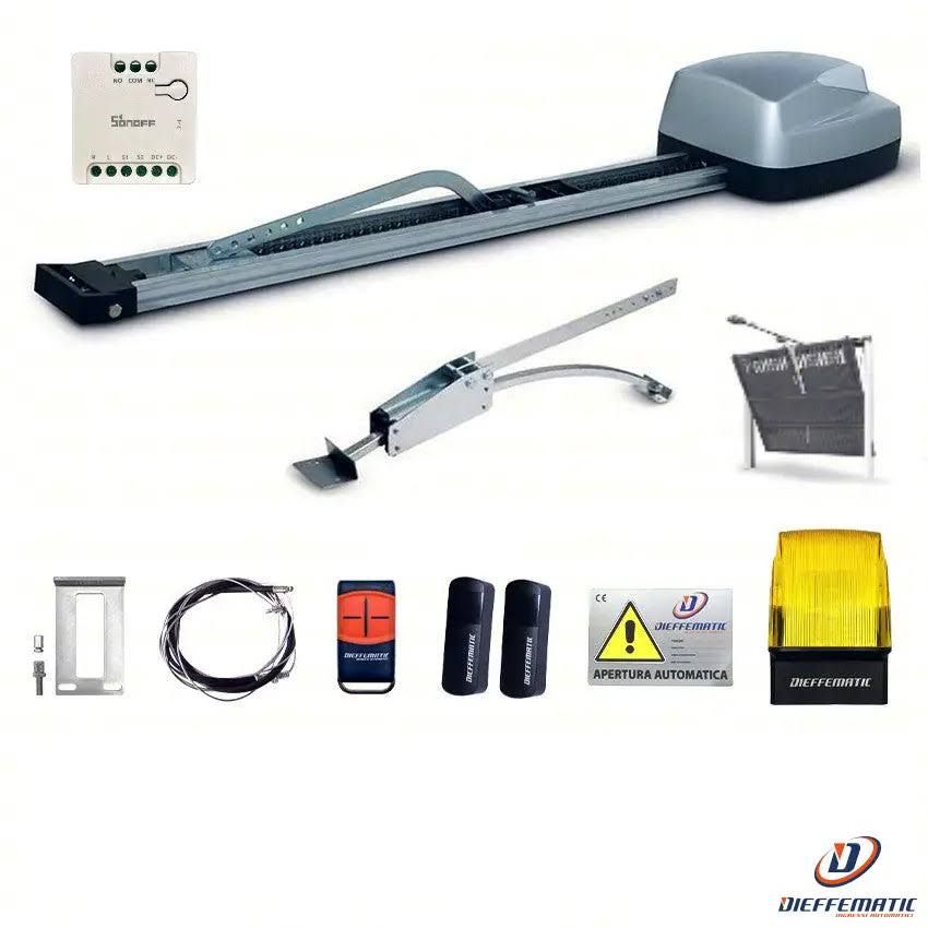 Kit Automazione Porta Contrappesi 100Kg Uniko 24V Con Controllo Smart Wifi