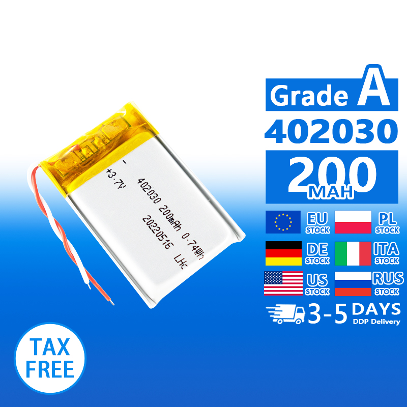 Pouch Lithium Ion Batteries 402030 402035 3.7v200mAh 240mAh