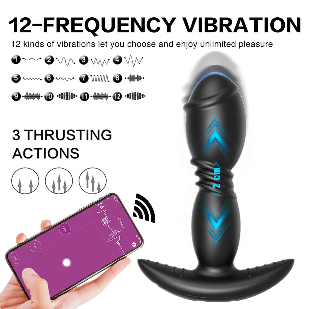 Mlovexy - Remote App Control Dildo Butt Plug Vibrator Anal Sex Toys for Men