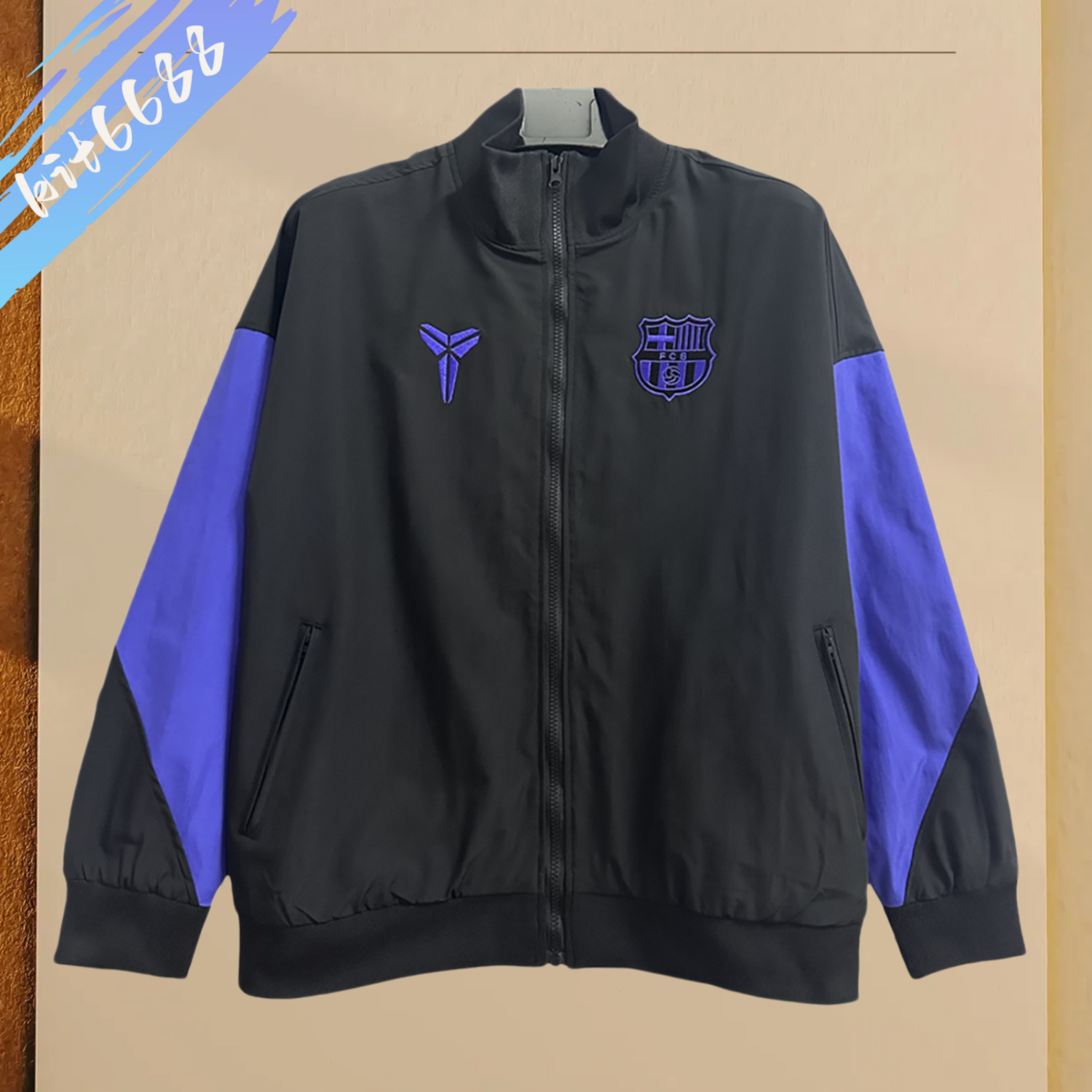 2025/2026 Barcelona Black Mamba Joint Waterproof Windbreaker Training Suit