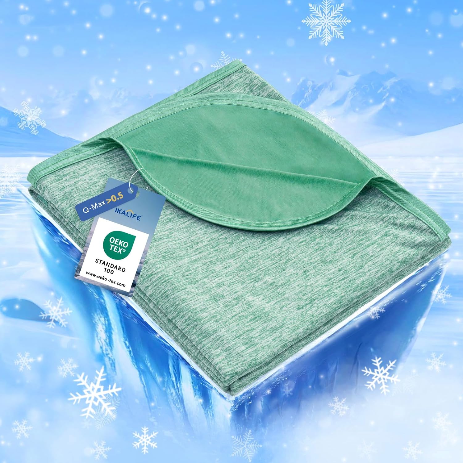IKALIFE Manta Refrescante para Personas - Manta Fria Verano para Sofa Cama Q-MAX>0.5 Cooling Blanket Enfriamiento Mantas Fresca Verano Sabana Refrescante Refrigerante Gris 130x180 cm