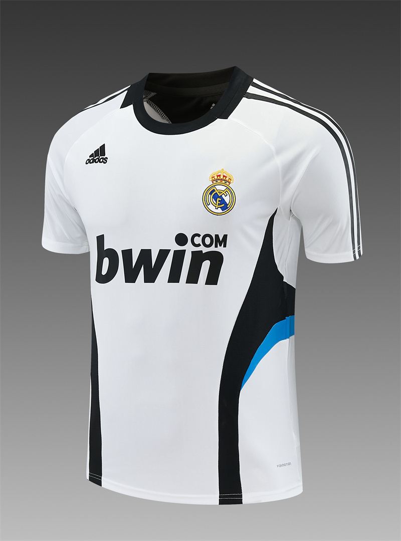 08/09 Real Madrid Retro Training Uniform short sleeves- Sleeve Football Shirt