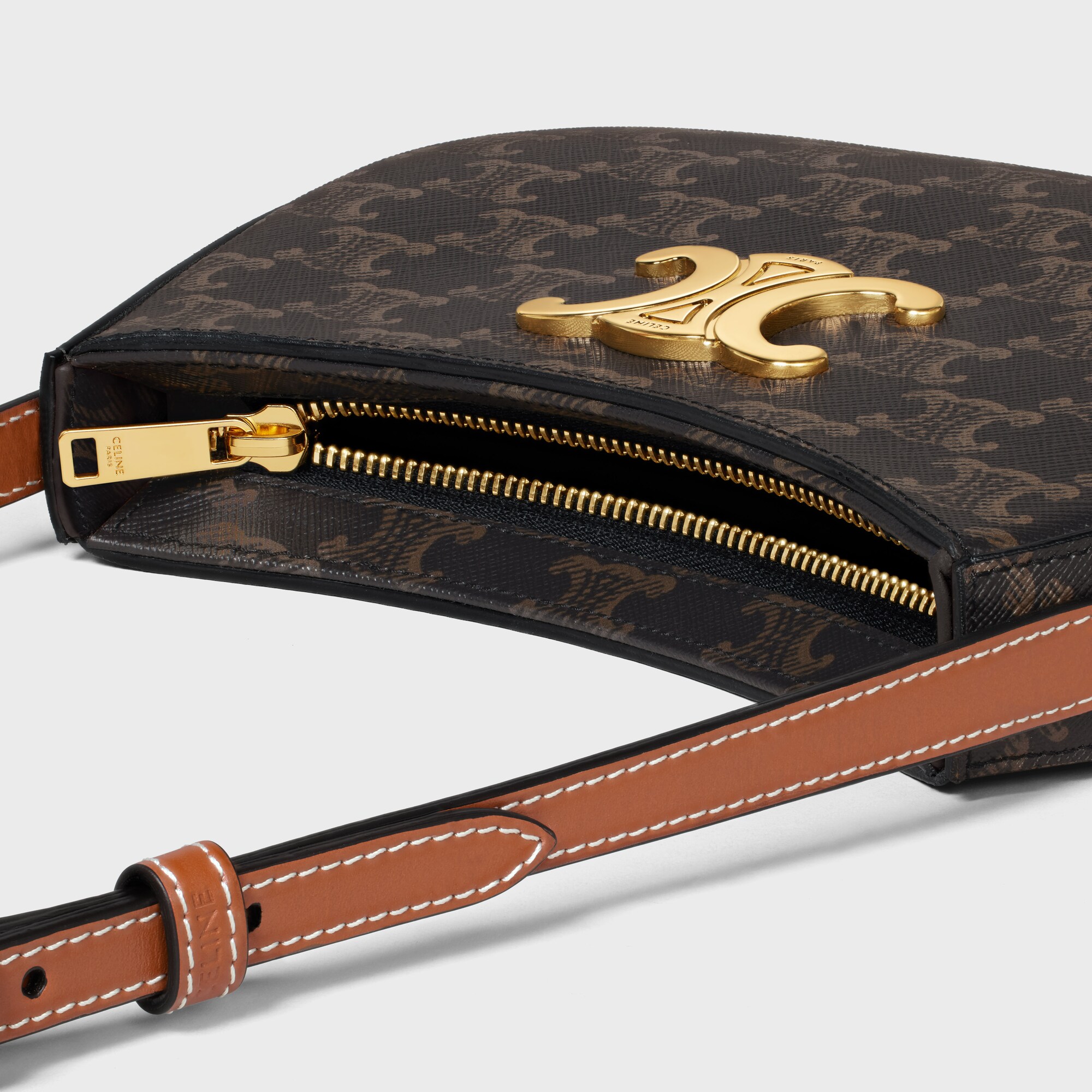 MEDIUM TILLY BAG IN Triomphe canvas and calfskin TAN