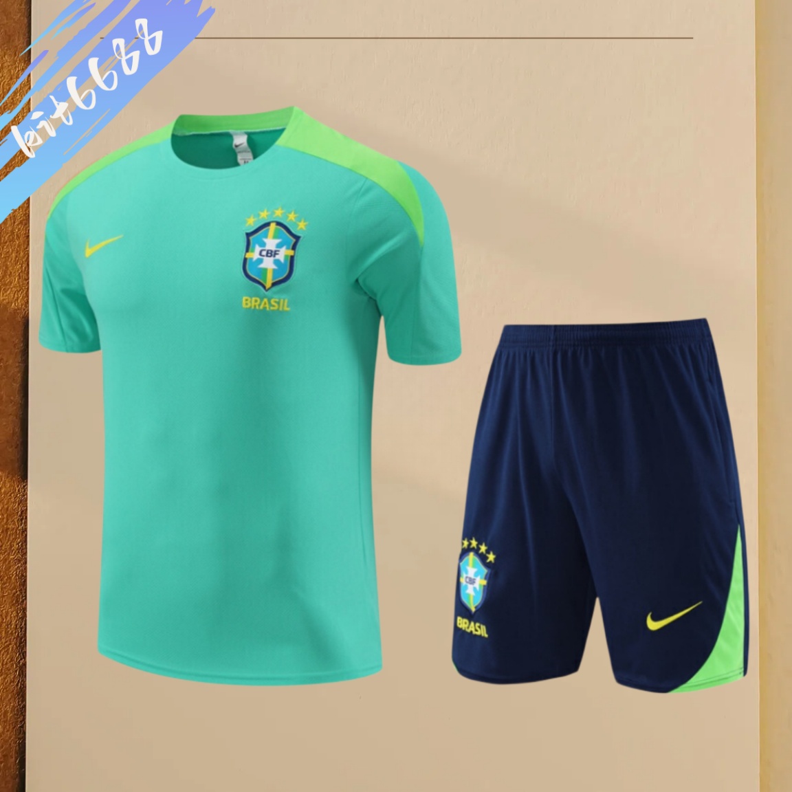 2024/2025 Brazil green Adult & Kids Short Sleeve Training Suit (Adult & Kids  Kit)