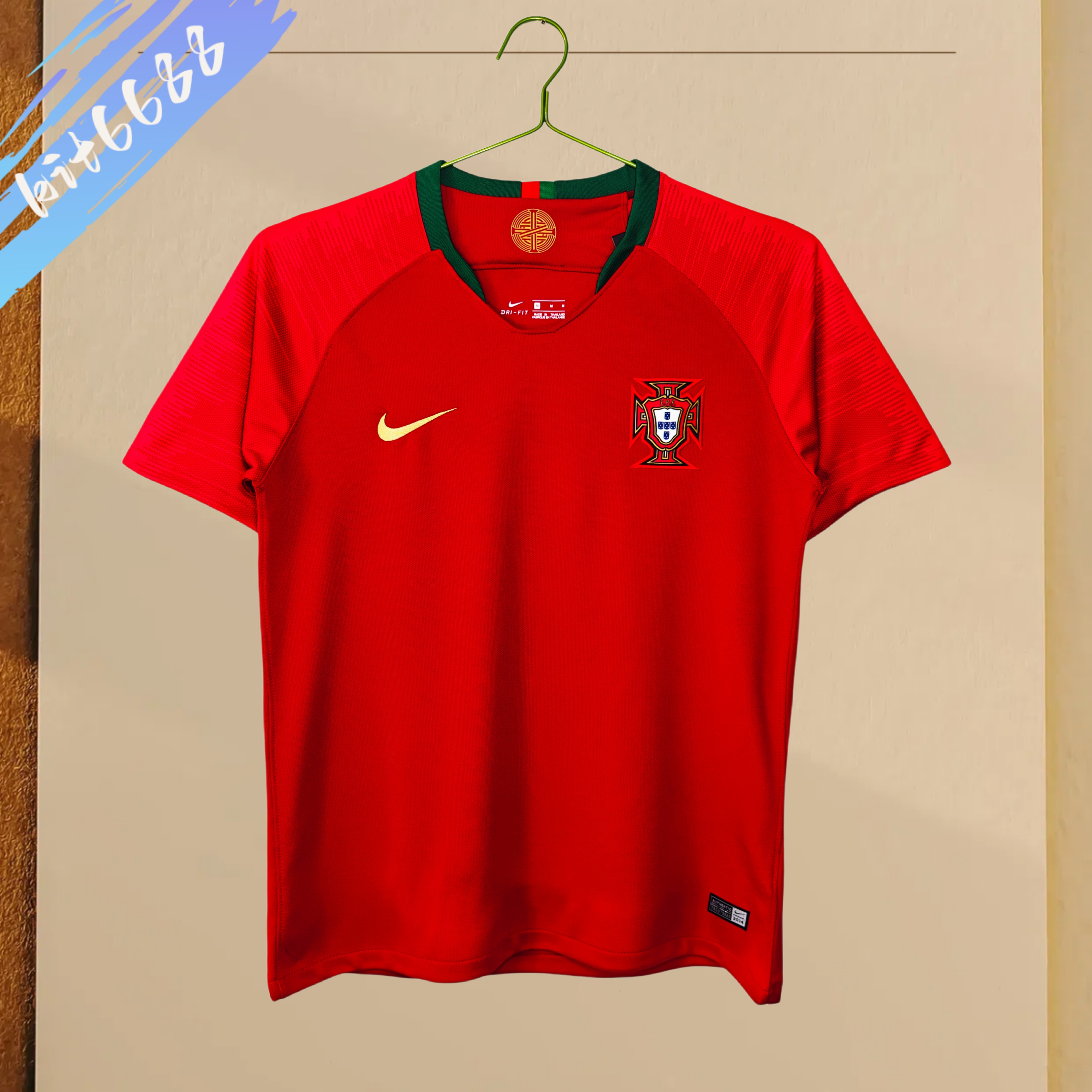2018 Portugal Home Retro Sleeve Football Shirt