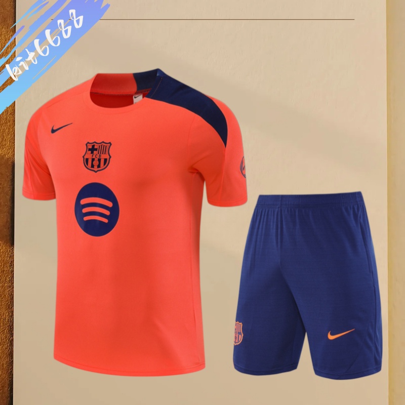 25/26 Barcelona Short sleevedtraining clothes (Adult Kids Kit)