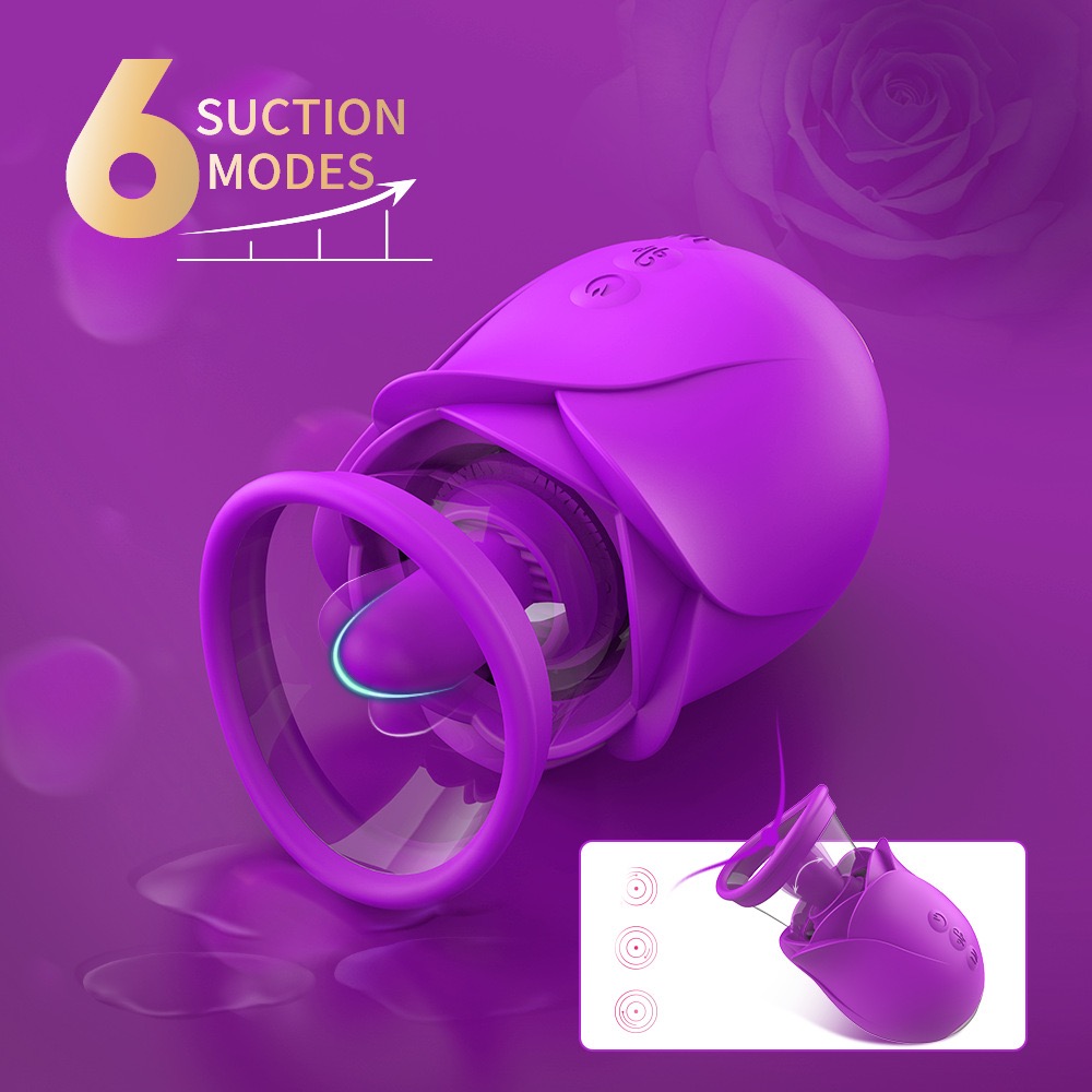 Mlovexy - Purple Rose Sucking Licking Vibrator With Detachable Cup